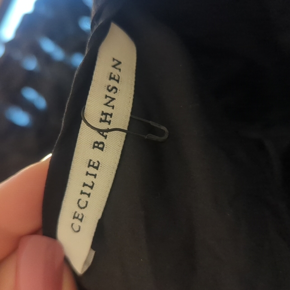 Cecilie Bahnsen Vega Seersucker Babydoll Blouse Black - Picture 5 of 5